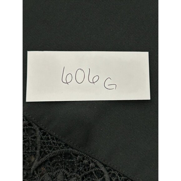 Kate & Mallory Lace Trim Cropped Pants Black Sz XL Drawstring Elastic Waist Chic - Picture 10 of 11